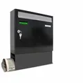 Produktbild: BASIC 1er Briefkasten mit Zeitungsfach RAL 7016 Anthrazit mit Posthaltebügel