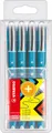 Produktbild: STABILO worker+ medium NatureCOLORS Wildflower Tintenroller preußischblau, burgunderrot, grauviolett, rouge 0,5 mm, Schreibfarbe: blau, 4 St. (2020/4-2)