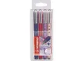 Produktbild: STABILO® Tintenroller worker+ NatureCOLORS Wildflower, Strichstärke 0,5 mm, Schreibfarbe blau, rutschfeste Oberfläche, Kunststoff, Etui mit 4 Schaftfarben