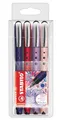 Produktbild: STABILO - Tintenroller - worker+ NatureCOLORS Wildflower - 4er Pack - mit frischen und modernen Farben - Schreibfarbe blau