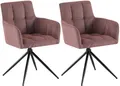 Produktbild: CLP Esszimmerstühle 2er Set, Sessel Jonah drehbar mit Armlehnen, moderne Drehstühle mit Stoff für Wohnzimmer, bis 150 kg belastbar, Farbe:rubinrot