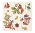 Produktbild: 20 Servietten Herbst Eichhörnchen an Blätter und Pilze als Tischdeko. Papierservietten mit Motiv. Auch für Decoupage und Serviettentechnik 33x33cm