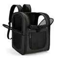 Produktbild: apollo walker HundeRucksack und KatzenRucksack für Kleine Haustiere(Belastbarkeit 2-15kg) - Gepolsterter Rückenstütze Hundetasche Atmungsaktiver Netz-Tierrucksack für Wandern, Reisen, Schwarz