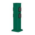 Produktbild: ledscom.de Garten Steckdosensäule Polly für außen, IP44, 4-Fach, Edelstahl, grün, eckig, 40 cm