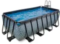 Produktbild: Framepool EXIT, grau, B:200cm H:122cm L:400cm, Schwimmbecken, BxLxH: 200x400x122 cm, mit Sandfilteranlage und Leiter