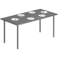 Produktbild: Gartentisch 165 x 80 cm für 6 Personen Esstisch mit Lamellen-Tischplatte