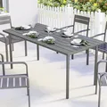 Produktbild: Gartentisch 165x80cm für 6 Personen Esstisch mit LamellenTischplatte Refurbished