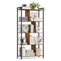 Produktbild: VASAGLE Bücherregal, Regal mit 5 Ebenen, Standregal, Büroregal, offene Fächer, Industrie-Design, für Wohnzimmer, Schlafzimmer, Büro, Arbeitszimmer, Homeoffice, vintagebraun-schwarz LBC121B01
