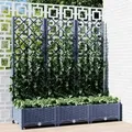Produktbild: vidaXL Pflanzkübel mit Spalier Blaugrau 120x40x121,5 cm PP