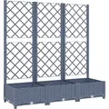 Produktbild: vidaXL Pflanzkübel mit Spalier Blaugrau 120x40x121,5 cm PP - Grau