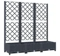 Produktbild: vidaXL Blumenkasten 120 x 40 x 1215 cm Pflanzkübel mit Spalier Dunkelgrau 120x40x121,5 cm