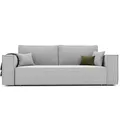 Produktbild: GREKPOL Schlafsofa mit Bettkasten 240x105 - Cord Hellgrau Sofa mit schlaffunktion - Couch mit Schlaffunktion - Sofa 3 Sitzer - Wohnzimmer Couch - Schlafcouch