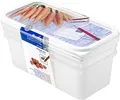 Produktbild: Rotho Domino 3er-Set Gefrierdosen 1,2l mit beschreibbarem Motiv auf dem Deckel, Kunststoff (PP) BPA-frei, weiss, 3 x 1,2l (23,3 x 11,8 x 11,6 cm)