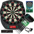 Produktbild: KESSER® Elektronische Dartscheibe Profi Set - E Dartboard mit 15 Dartpfeile + 35 Pro Flights 100 Pfeilspitzen + Zubehör Dart für 1 bis 8 Spieler