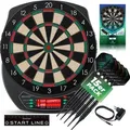 Produktbild: Kesser® Elektronische Dartscheibe Profi Set - E Dartboard Mit 15 Dartpfeile + 35 Pro Flights 100 Pfeilspitzen + Zubehör Dart Für 1 Bis 8 Spieler   Classic Mit Lcd