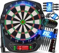 Produktbild: KESSER® Elektronische Dartscheibe Profi Set - E Dartboard mit 15 Dartpfeile + 20 Pro Flights 100 Pfeilspitzen + Zubehör Dart für 1 bis 8 Spieler mit LED Anzeige