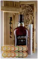 Produktbild: Geschenk Jura 18 Jahre Single Malt Whisky + 12 Edelschokoladen in Holzkiste