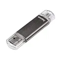 Produktbild: Hama 64GB USB-Speicherstick mit USB 2.0 & microUSB (2-in-1 USB-Stick, z.B. für Android Handy, Tablet, Computer, Notebook, PC, Laptop, MacBook, OTG, 15MB/s) Handy-Stick, Doppel Memory-Stick grau