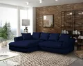 Produktbild: Ecksofa Couchgarnitur TIZIAN in Stoff Salvador Dunkelblau Ottomane Links