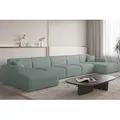 Produktbild: Wohnlandschaft Sofa U-Form CELES PREMIUM XL in Stoff Scala Saphirblau - Blau