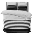 Produktbild: Bettwäsche 200x220 cm gestreift grau anthrazit Biber Winter Flanell Baumwolle