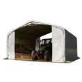 Produktbild: Weideunterstand 6x6 m PVC Plane 850N wetterfester Unterstand grau für Erduntergrund