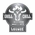 Produktbild: Gartenschild | Grill Schild | Bulle Grill & Chill Lounge | Stahl
