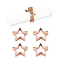 Produktbild: Echtwerk Serviettenring-Set aus Edelstahl, Stern-Design, Serviettenhalter, Serviettenschnallen, Universal, Tischdekoration für Hochzeiten, 7 x 3 cm, Kupfer-Edition, 4 teilig