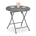 Produktbild: Relaxdays Gartentisch runder Balkontisch, HxD: 74 x 80 cm, grau