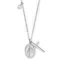 Produktbild: Engelsrufer Damen Halskette aus Sterling Silber mit Kreuz und Maria Symbol und Muschelperlen Anhänger - Karabinerverschluss - in zwei Längen verstellbar - nickelfrei