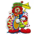 Produktbild: Amakando Witziges Wandbild Musizierender Clown / 60 cm/Narren Wanddekoration Zirkusclown/EIN Blickfang zu Karneval & Fastnacht