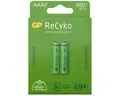 Produktbild: GP Batteries 2x GP ReCyko AAA-Akku NiMH 950mAh Akku-Set Micro 950 mAh (1,2 V), Micro LR03 LR3 1,2V AAA Akku Accu Batterie 2er Pack Wiederaufladbar