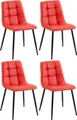 Produktbild: CLP 4er Set Esszimmerstuhl Antibes Kunstleder,rot
