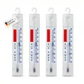 Produktbild: Lantelme 4 Stück Kühlschrankthermometer Set Temperatur + - 40°C Analog 15cm länge mit Haken zum aufhängen | Thermometer für Gefrierschrank Kühlschrank Kühltruhe Kühltheke