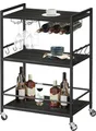 Produktbild: Hoppa! - Servierwagen - Schwarz – Metall und Holz – 60x33x83 cm