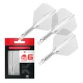 Produktbild: Target Darts K Flex Integrated Dart Flights and Shafts, Nr. 6 Klar (Short) | 3er Pack K-Flex - No6, Kflex All In One Moulded Dart Flight & Stem | Professionelles Dart Zubehör