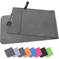 Produktbild: Fitness Handtuch mit Reißverschluss Tasche |120x50cm| Gym Mikrofaser Handtuch...