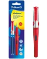 Produktbild: Pelikan Pelikano P480 Füller Rot Feder M Mittel Rechtshänder Schulfüller 2 TInte