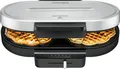 Produktbild: Doppel-Waffeleisen Herzform 1250W Antihaft 16cm schwarz/silber