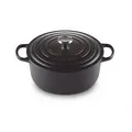 Produktbild: Le Creuset Signature Serie Runder Bräter aus Gusseisen mit Deckel - 24cm - 4.2L - Geeignet für alle Herdarten - Schwarz