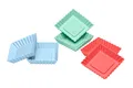 Produktbild: Lurch 83015 FlexiForm Tortelett Quader 6er Set Pastel Mix/kleine Backförmchen aus 100% BPA-freiem Platin Silikon, 8.5 x 8.5 x 2 cm