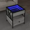 Produktbild: Couchtisch mit Infinity-LED Grau Sonoma 40x40x51 cm