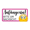 Produktbild: Auto-Magnet-Schild Anfängerin! Bitte um Nachsicht I 20 x 10 cm I Vorsicht Achtung Fahranfänger-in I mit Smile I wetterfest magnetisch I kfz316