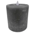 Produktbild: SOMPEX LED-Kerze Sompex Flame flach Echtwachs LED Kerze, grau, 10 x 11 cm (Kerze), integrierter Timer, Echtwachs