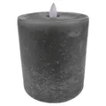 Produktbild: Sompex Flame LED Kerze grau 10x11cm, Stumpenkerze fernbedienbar, Echtwachskerze