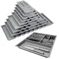 Produktbild: Orga-Box 2 Besteckeinsatz Tiefe: 461 x Breite: 509 mm silbergrau mit Canvas Struktur für 60er Nobilia Schublade bis 07/2012 (BITTE MESSEN SIE IHR SCHUBLADENINNENMAß!)
