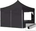 Produktbild: TOOLPORT 3x3m Aluminium Faltpavillon, inkl. 4 Seitenteile, schwarz
