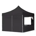 Produktbild: TOOLPORT 3x3m Aluminium Faltpavillon, inkl. 4 Seitenteile, schwarz - (59016)