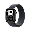 Produktbild: Apple Watch Series 10 GPS 42mm Jet Black Aluminium Case mit Ink Sport Band (MWWG3QF/A)