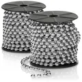 Produktbild: 0,70 €/m 2x Perlengirlande für den Weihnachtsbaum - Perlenband in silberfarben